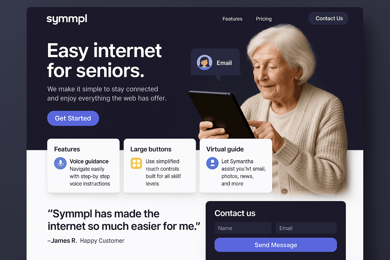 symmpl.com website mockup